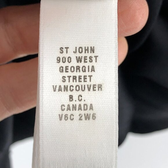 St John Black Textured Jewel Neck Pleated A-Line Short Sleeve Dress size ~S - Picture 7 of 16